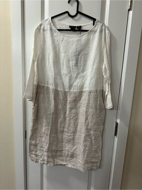linen trapeze dress floral linen trapeze dress main image 0